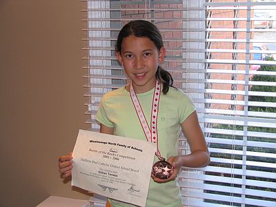 Gillian holding medal
